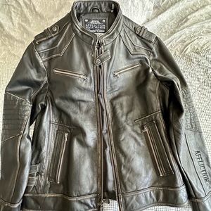 Affliction numbered leather jacket
